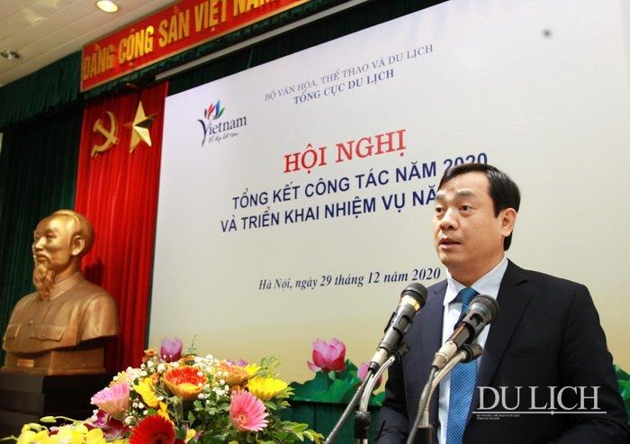 Tổng cục trưởng Tổng cục Du lịch Nguyễn Trùng Khánh phát biểu khai mạc Hội nghị